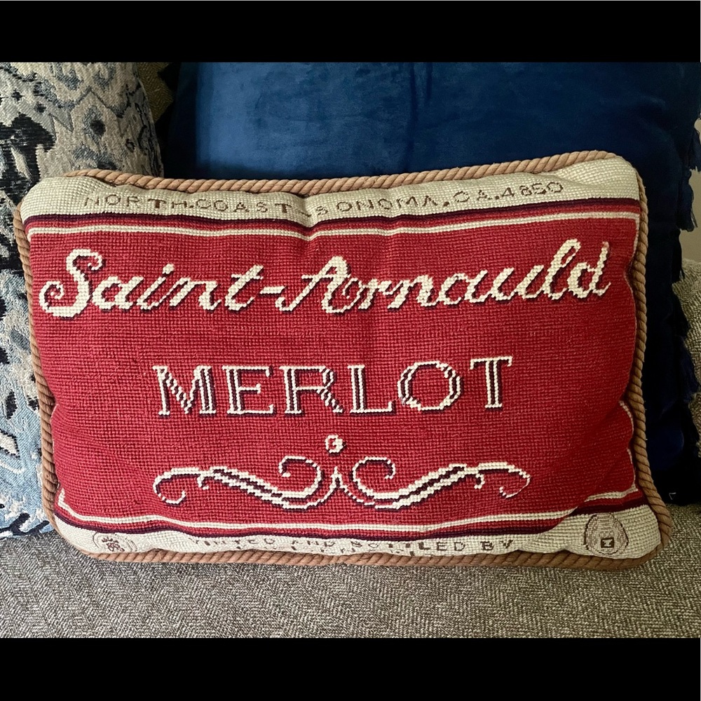 Saint-Arnauld Merlot Needlepoint Pillow